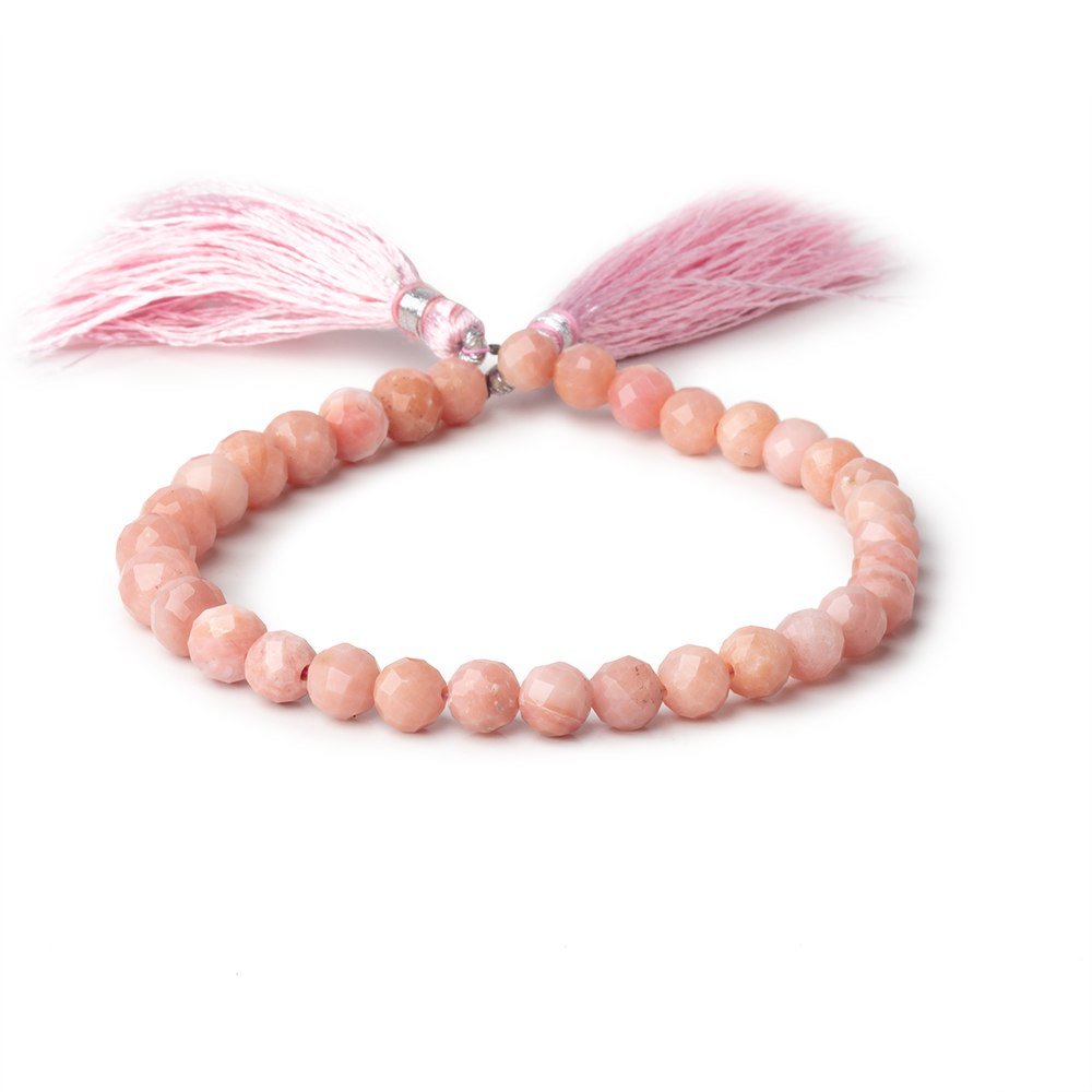 6-7mm Pink Peruvian Opal Faceted Round Beads 8 inch 30 pieces (ONLINE ORDER ONLY)