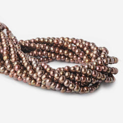 6-7mm Plum Large Hole Off Round Freshwater Pearl 2.5mm drill hole, 15 inch, 75 pieces (ONLINE ORDER ONLY)