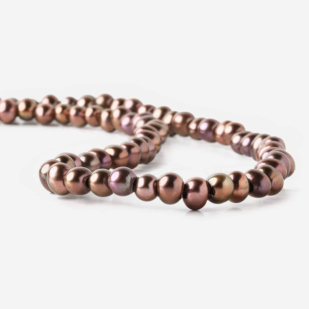 6-7mm Plum Large Hole Off Round Freshwater Pearl 2.5mm drill hole, 15 inch, 75 pieces (ONLINE ORDER ONLY)