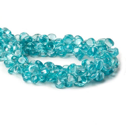 6-7mm Pool Blue Apatite Plain Heart Beads 8.5 inch 60 pieces (ONLINE ORDER ONLY)