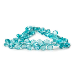 6-7mm Pool Blue Apatite Plain Heart Beads 8.5 inch 60 pieces (ONLINE ORDER ONLY)