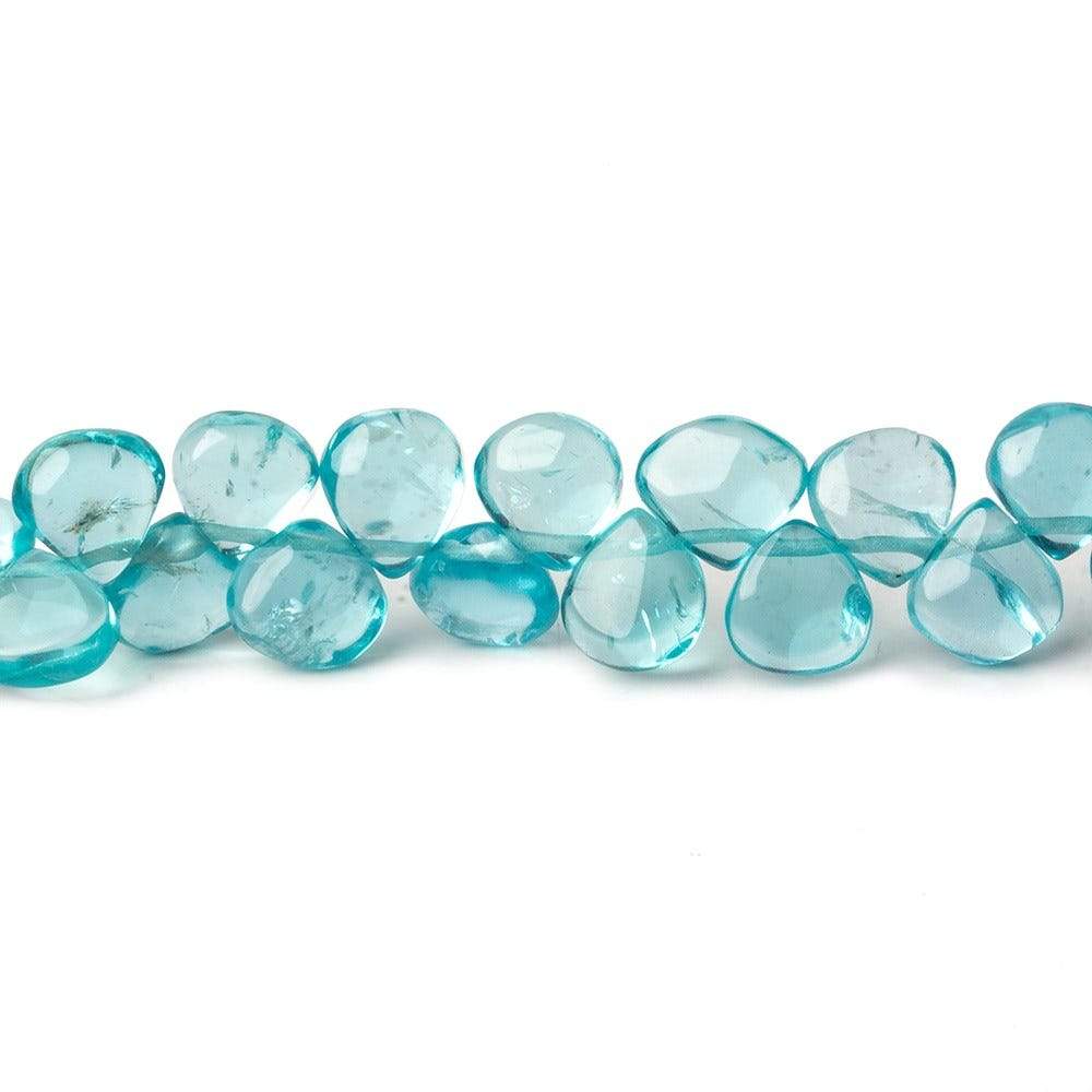 6-7mm Pool Blue Apatite Plain Heart Beads 8.5 inch 60 pieces (ONLINE ORDER ONLY)