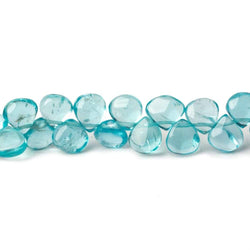 6-7mm Pool Blue Apatite Plain Heart Beads 8.5 inch 60 pieces (ONLINE ORDER ONLY)
