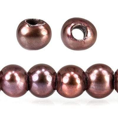 6-7mm Raisin Large Hole Off Round Freshwater Pearl 2.5mm drill hole, 15 inch, 75 pieces (ONLINE ORDER ONLY)