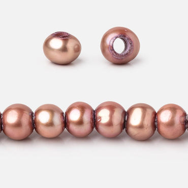 6-7mm Rosé Champagne Off Round Large Hole Freshwater Pearl 15 inch 75 pieces (ONLINE ORDER ONLY)