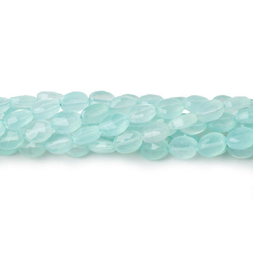 6-7mm Seafoam Blue Chalcedony Faceted Oval Beads 12.5 inch 43 pieces (ONLINE ORDER ONLY)
