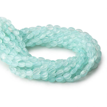 6-7mm Seafoam Blue Chalcedony Faceted Oval Beads 12.5 inch 43 pieces (ONLINE ORDER ONLY)