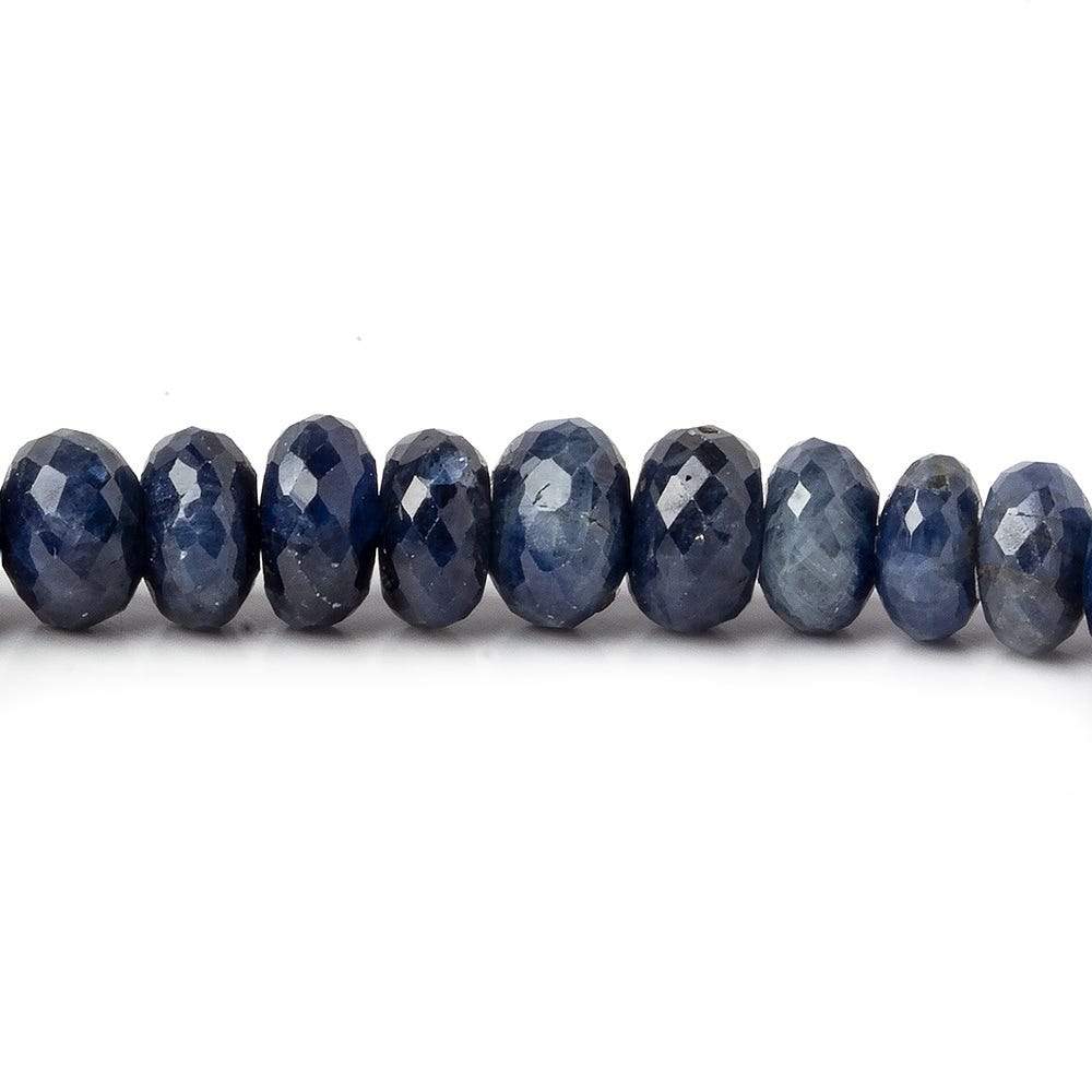 6-7mm Shaded Blue Sapphire faceted rondelle beads 8 inch 49 pieces (ONLINE ORDER ONLY)