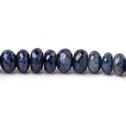 6-7mm Shaded Blue Sapphire faceted rondelle beads 8 inch 49 pieces (ONLINE ORDER ONLY)