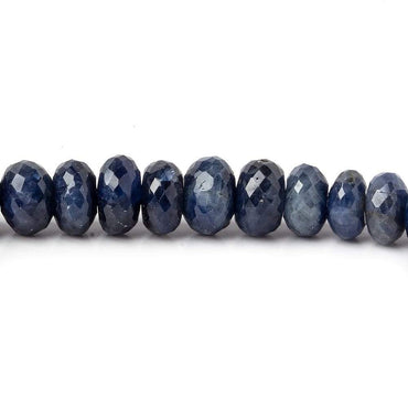 6-7mm Shaded Blue Sapphire faceted rondelle beads 8 inch 49 pieces (ONLINE ORDER ONLY)