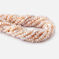 6-7mm Shades of Peach Center Drill Keshi Freshwater Pearls 15.5 inch 94 Beads (ONLINE ORDER ONLY)