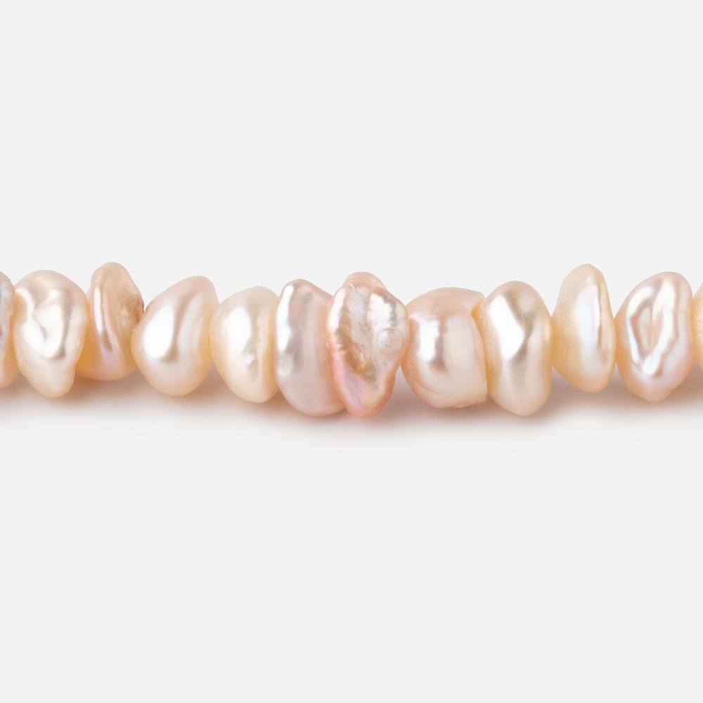 6-7mm Shades of Peach Center Drill Keshi Freshwater Pearls 15.5 inch 94 Beads (ONLINE ORDER ONLY)
