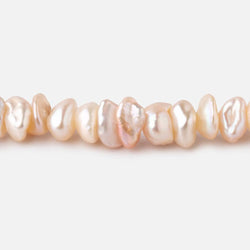 6-7mm Shades of Peach Center Drill Keshi Freshwater Pearls 15.5 inch 94 Beads (ONLINE ORDER ONLY)