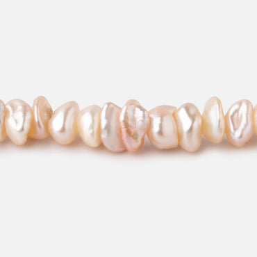 6-7mm Shades of Peach Center Drill Keshi Freshwater Pearls 15.5 inch 94 Beads (ONLINE ORDER ONLY)
