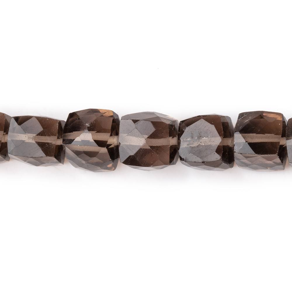 6-7mm Smoky Quartz Faceted Cube Beads 8 inch 30 pieces (ONLINE ORDER ONLY)