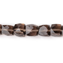 6-7mm Smoky Quartz Faceted Cube Beads 8 inch 30 pieces (ONLINE ORDER ONLY)