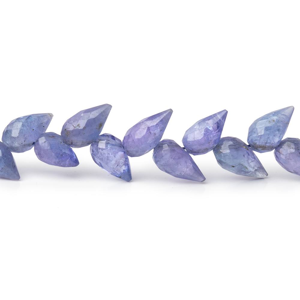6-7mm Tanzanite Shoulder Drill Faceted Tear Drop 3.75 inch 20 Beads AA (ONLINE ORDER ONLY)