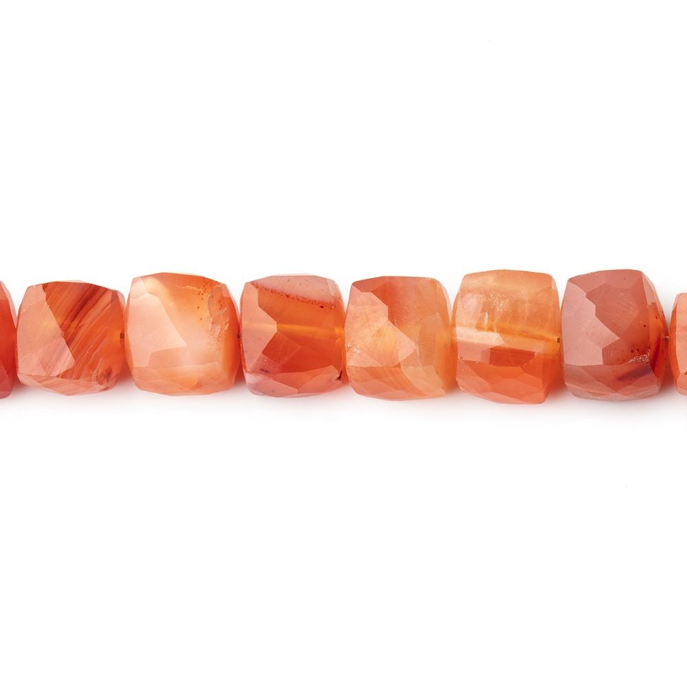 6-7xmm Carnelian Banded Agate faceted Cube beads 8 inch 28 pieces (ONLINE ORDER ONLY)