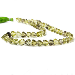 6-8mm BiColor & Lemon Quartz straight drill faceted trillions 15 in. 58  beads AA (ONLINE ORDER ONLY)