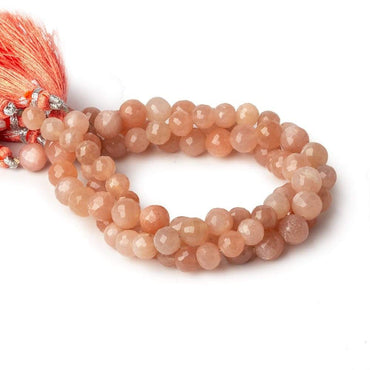 6-8mm Blush peach Moonstone faceted rounds Set of 3 strands 91 beads (ONLINE ORDER ONLY)
