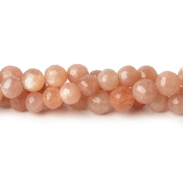 6-8mm Blush peach Moonstone faceted rounds Set of 3 strands 91 beads (ONLINE ORDER ONLY)