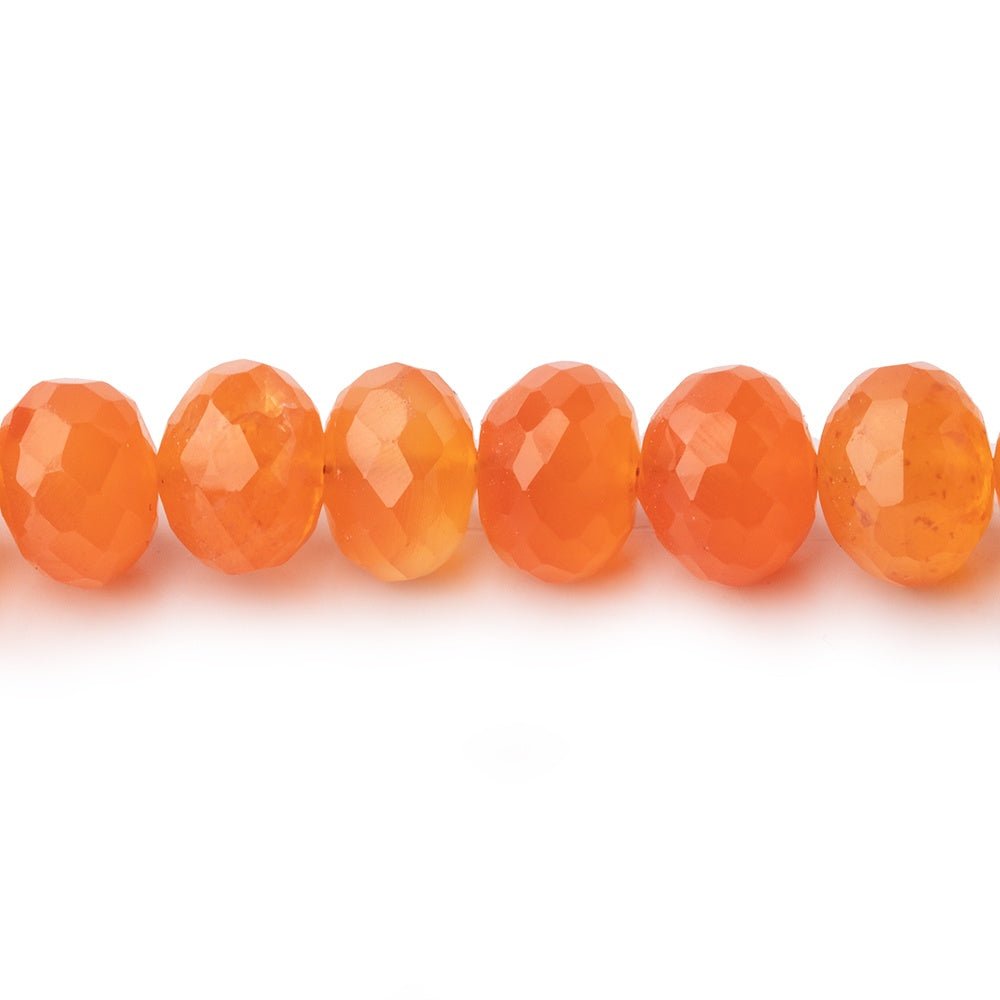 6-8mm Carnelian Faceted Rondelle Beads 16 inch 78 pieces (ONLINE ORDER ONLY)