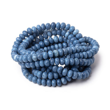 6-8mm Dark Owyhee Blue Opal Faceted Rondelle Beads 16 inch 80 pieces (ONLINE ORDER ONLY)