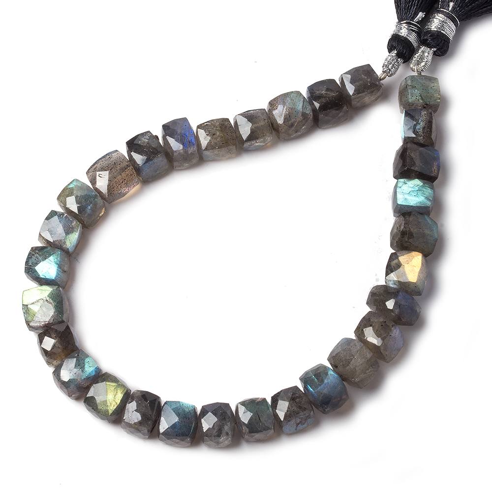 6-8mm Labradorite faceted cube beads 8 inch 30 pieces (ONLINE ORDER ONLY)