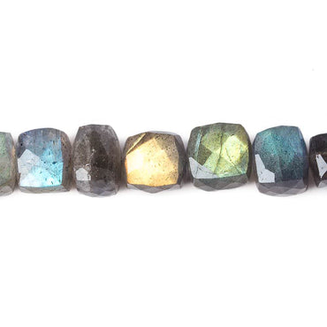 6-8mm Labradorite faceted cube beads 8 inch 30 pieces (ONLINE ORDER ONLY)