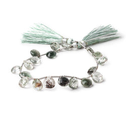 6-8mm Moss Quartz Faceted Heart Beads 8 inch 20 pieces AA (ONLINE ORDER ONLY)