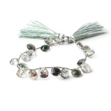 6-8mm Moss Quartz Faceted Heart Beads 8 inch 20 pieces AA (ONLINE ORDER ONLY)