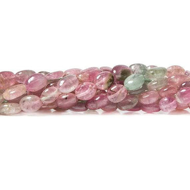 6-8mm Multi Color Afghani Tourmaline Beads Plain Oval Nuggets (ONLINE ORDER ONLY)