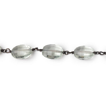 6-8mm Prasiolite Faceted Oval Beads on Black Gold over .925 Silver Chain (ONLINE ORDER ONLY)