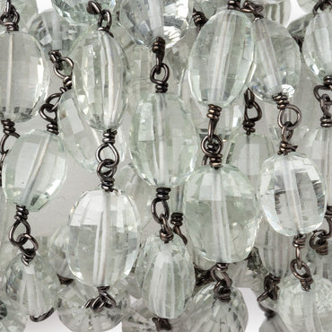 6-8mm Prasiolite Faceted Oval Beads on Black Gold over .925 Silver Chain (ONLINE ORDER ONLY)