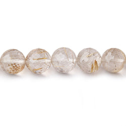 6-8mm Rutilated Quartz Faceted Round Beads 17 inch 63 pieces AA (ONLINE ORDER ONLY)