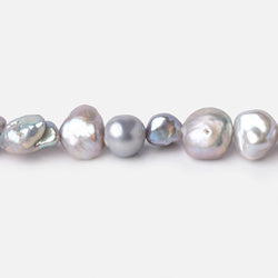 6-8mm Silver Keshi Side Drilled Freshwater Pearl Beads 16 inch 57 pieces (ONLINE ORDER ONLY)