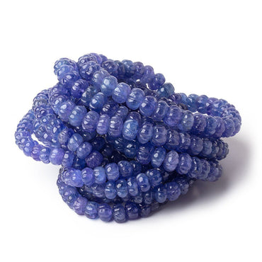 6-8mm Tanzanite Carved Melon Beads 16 inch 77 pieces AA (ONLINE ORDER ONLY)