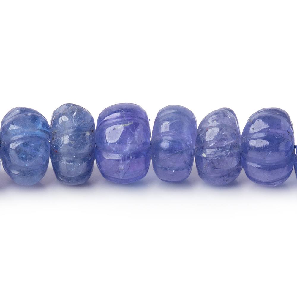 6-8mm Tanzanite Carved Melon Beads 16 inch 77 pieces AA (ONLINE ORDER ONLY)