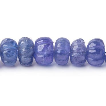 6-8mm Tanzanite Carved Melon Beads 16 inch 77 pieces AA (ONLINE ORDER ONLY)