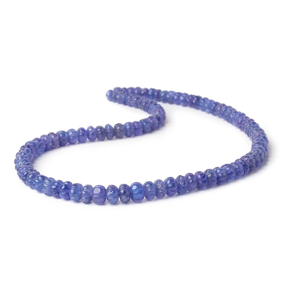 6-8mm Tanzanite Carved Melon Beads 16 inch 77 pieces AA (ONLINE ORDER ONLY)