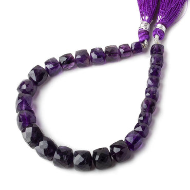 6-9mm African Amethyst faceted cube beads 8 inch 26 beads A (ONLINE ORDER ONLY)