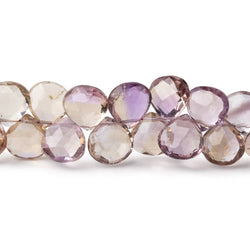 8-10mm Ametrine Faceted Heart beads 15.5 inch 46 pieces (ONLINE ORDER ONLY)