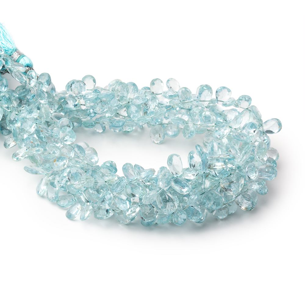 6-9mm Aquamarine Faceted Pear Beads 9 inch 80 pieces AA (ONLINE ORDER ONLY)