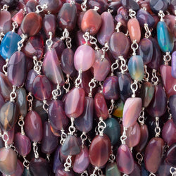 6-9mm Black Ethiopian Opal Plain Nuggets on .925 Sterling Silver Chain (ONLINE ORDER ONLY)
