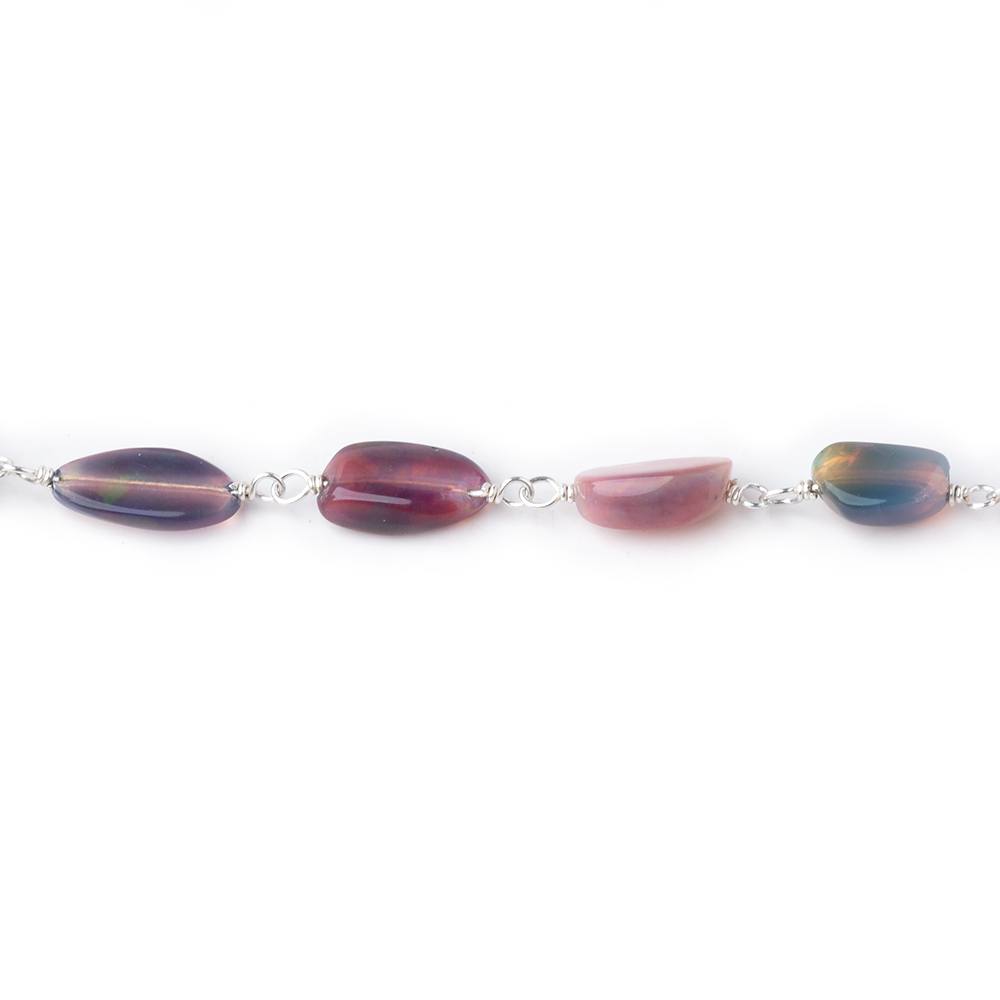 6-9mm Black Ethiopian Opal Plain Nuggets on .925 Sterling Silver Chain (ONLINE ORDER ONLY)