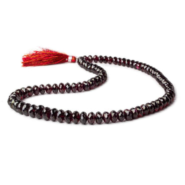 6-9mm Garnet Faceted Rondelle Beads 16 inch 89 pieces (ONLINE ORDER ONLY)