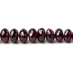 6-9mm Garnet Faceted Rondelle Beads 16 inch 89 pieces (ONLINE ORDER ONLY)