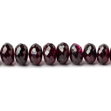 6-9mm Garnet Faceted Rondelle Beads 16 inch 89 pieces (ONLINE ORDER ONLY)