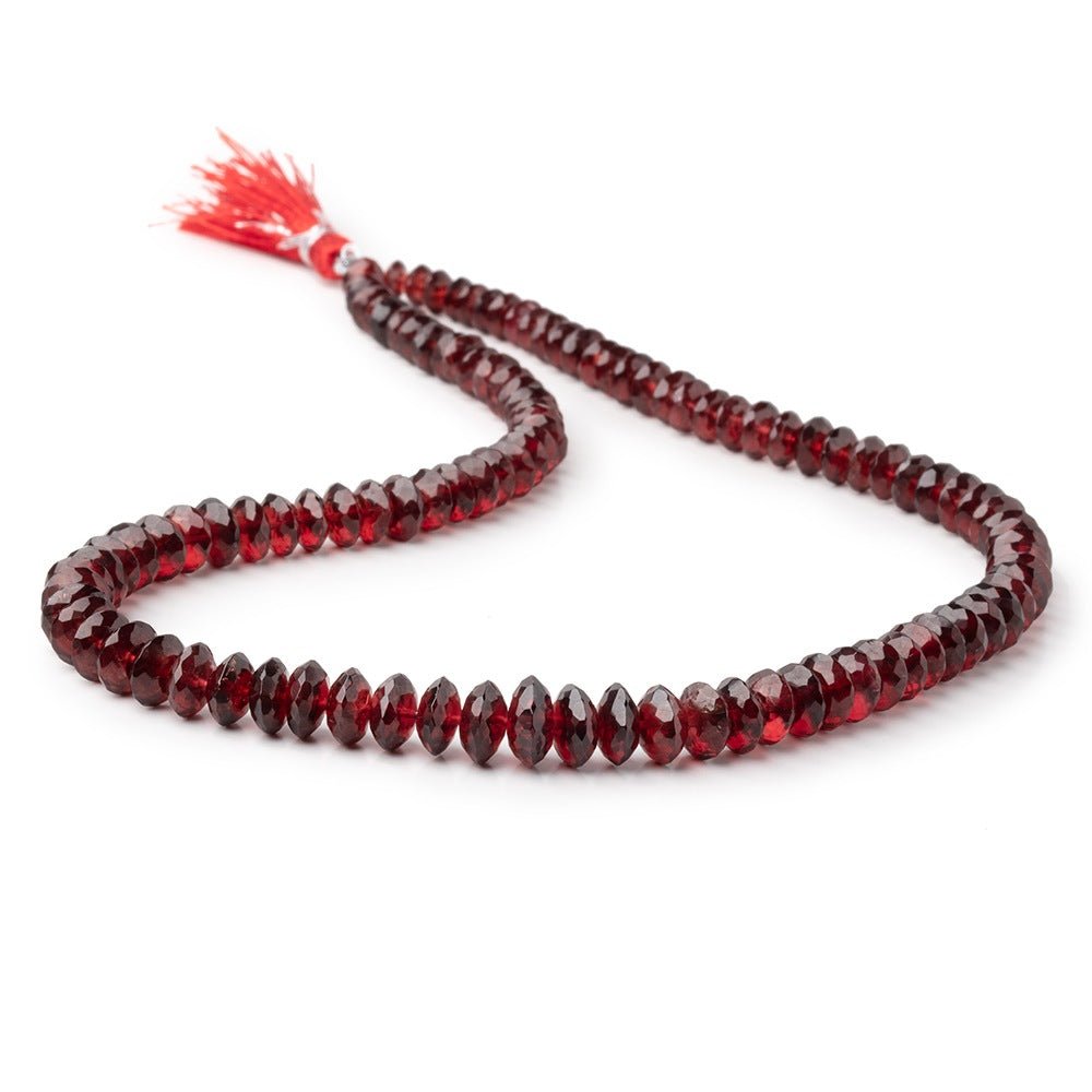 6-9mm Mozambique Garnet German Faceted Rondelles 16 inch 106 Beads (ONLINE ORDER ONLY)