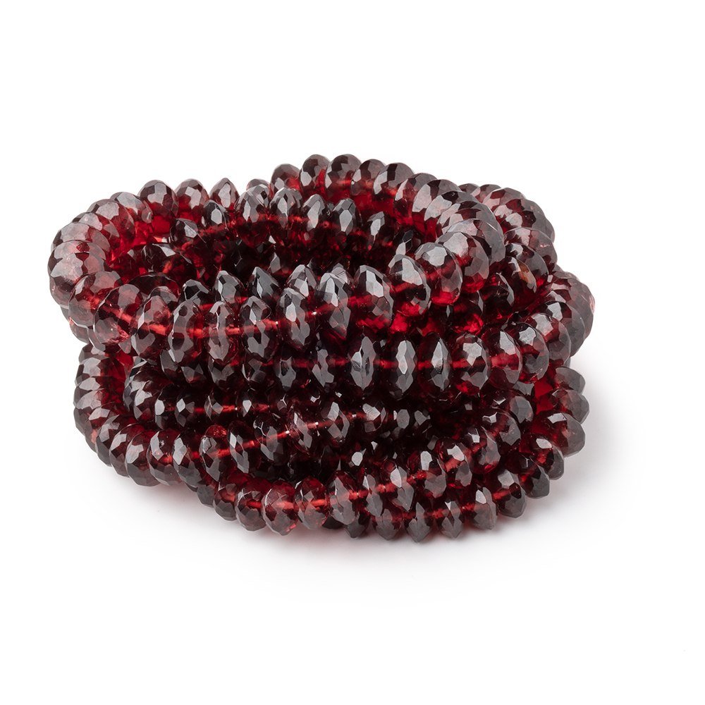 6-9mm Mozambique Garnet German Faceted Rondelles 16 inch 106 Beads (ONLINE ORDER ONLY)